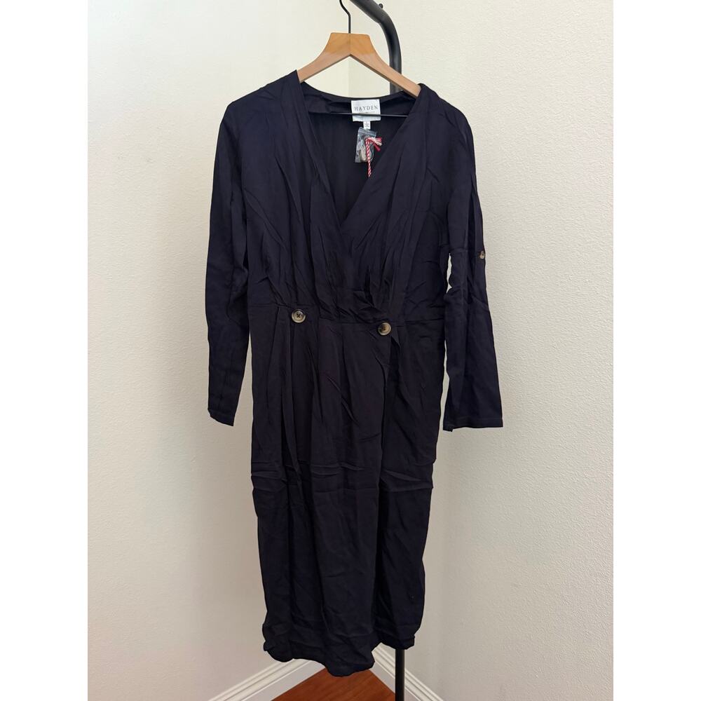 New Hayden Los Angeles boutique blue wrap dress L - Picture 2 of 4